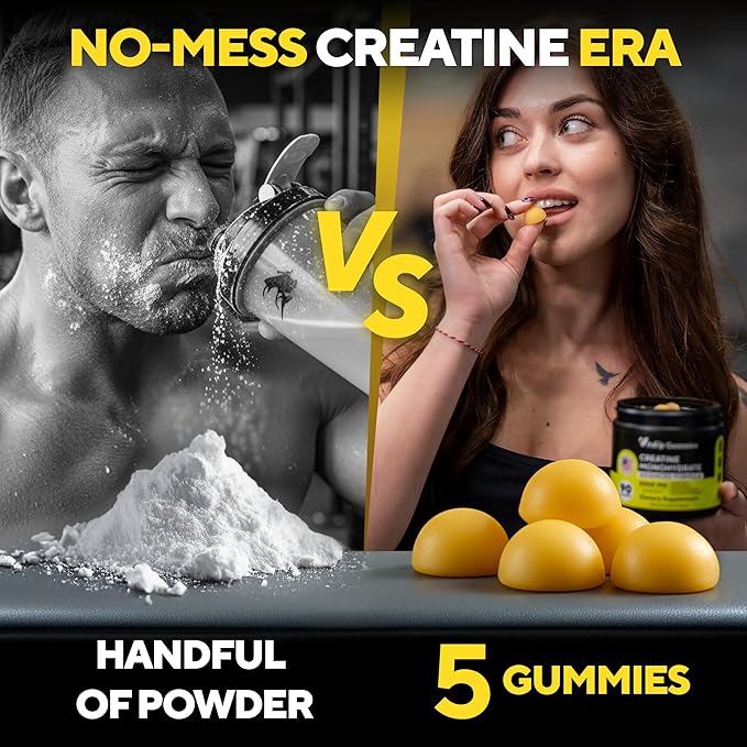 Creatine Monohydrate Gummies for Men &amp Women - USA Made Monohydrate Creatine for Men 5000mg Per Serving - Supports Energy Levels Training Endurance &amp Muscle Performance - 90 Gummies