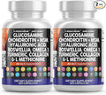 Clean Nutraceuticals Glucosamine Chondroitin MSM 1500mg with Turmeric Curcumin Collagen Hyaluronic Acid Omega 3 – Joint Health Supplement for Men &amp Women (120 Count (Pack of 2))
