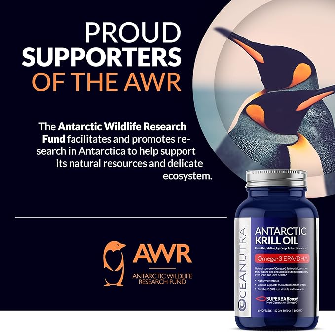 100% Pure Organic Krill Oil 1000mg 60-Day Omega 3 Supplement Highest Concentration 56% Phospholipids Wild Caught Sustainable Traceable Antarctic Omega 3 Astaxanthin Heart No Fish Oil
