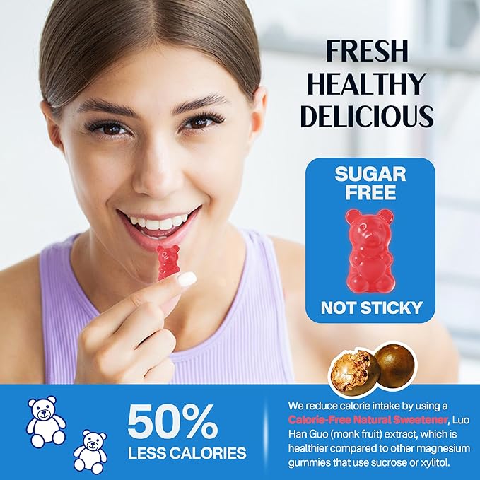 Magnesium Malate Gummies - Magnesium 400mg L-5-MTHF Folate 680mcg Methyl B12 B6 L-Theanine &amp CoQ10 - Sugar Free Methylated Magnesium Complex for Women Men Methylation Energy Muscle &amp Ca