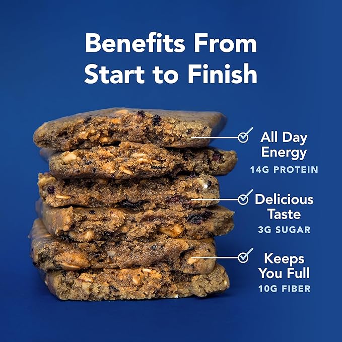 ALOHA Organic Plant Based Protein Bars - Blueberry Bars Vegan Low Sugar Gluten-Free Low Carb Non-GMO No Stevia No Erythritol - 12 Count (Pack of 1)