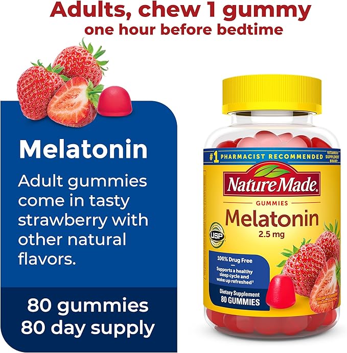 Nature Made Adult &amp Kids Melatonin Gummies Combo Pack for Restful Sleep Family Pack Sleep Aids for Adults &amp Kids Two Sleep Gummies Bottles
