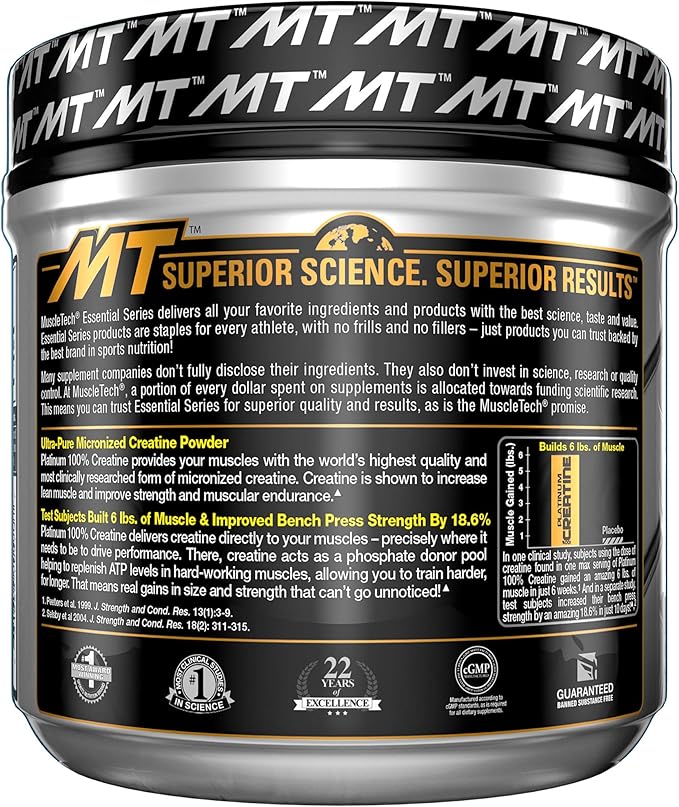 MuscleTech Creatine Monohydrate Powder Platinum Pure Micronized Muscle Recovery + Builder &amp owder 100% Pure L Glutamine Powder