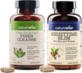 NatureWise [1] Total Colon Care Fiber Cleanse - Natural Laxative - 60 Capsules[30-Day Supply] + [1] NighttimeSlim- Cayenne Green Coffee Bean GABA - 60 Capsules[30-Day Supply]