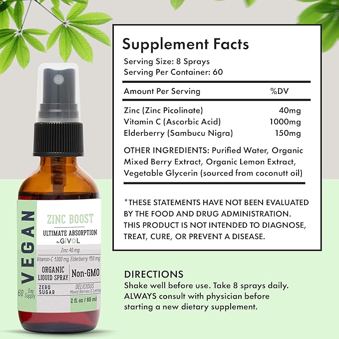 Tri Magnesium Complex - Magnesium Biglycinate Citrate &amp Taurate Liquid Spray 300mg w/Raw Vitamin C and Organic ZINC Boost Mist 40mg (Extra Strength) - Sugar Free with VIT C and Elderberry Extract