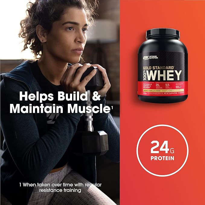 Optimum Nutrition Gold Standard 100% Whey Protein Powder French Vanilla Crème 5 Pound (Packaging May Vary)