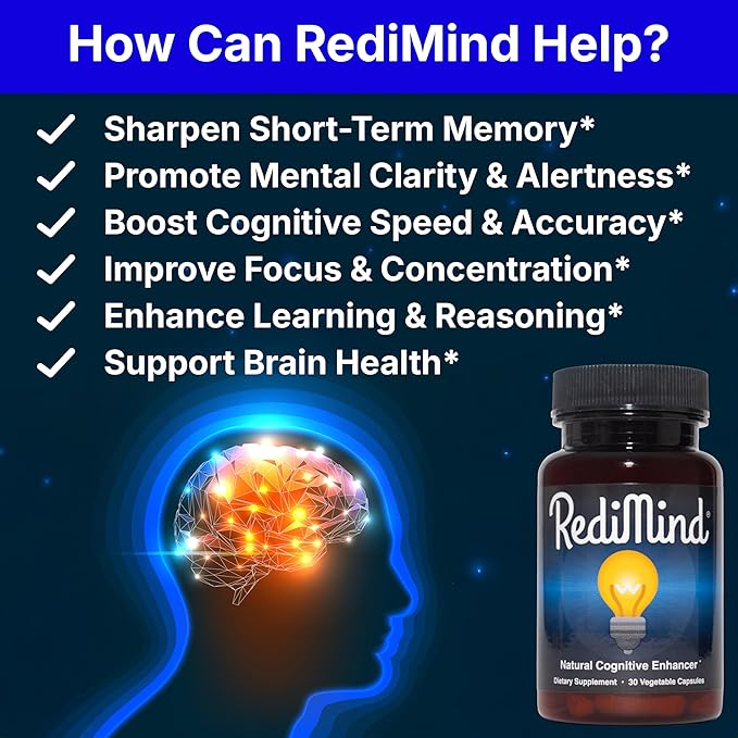 Natural Cognitive Enhancement Supplement Capsule - Non-GMO Vegan Gluten-Free