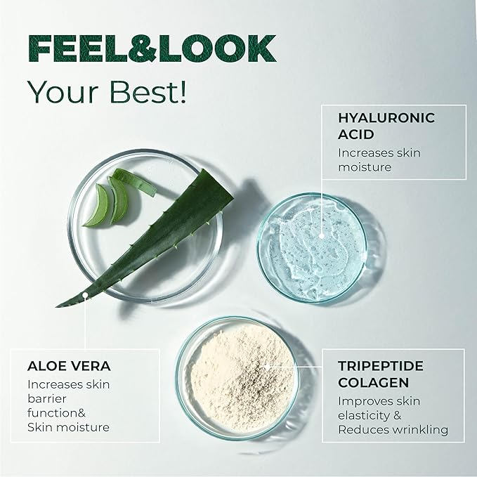 PUREHEALTH RESEARCH Marine Collagen Booster - for Skin Hair &amp Nails Health - for Smooth Bright &amp Plump Skin Support - with MoriKol® Marine Collagen Tripeptides Hyaluronic Acid &amp More -