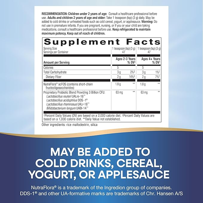 Nature's Way Primadophilus Reuteri Probiotic Powder Supports Digestive &amp Immune Health* Multi-Strain Formula with Prebiotics 3 Billion Live Cultures 5 Oz (Packaging May Vary)
