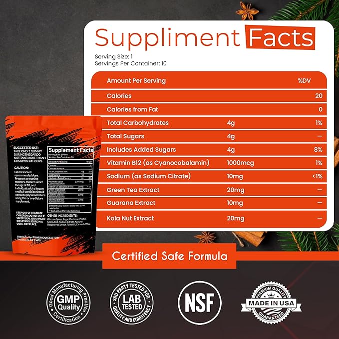 Aristochew Multivitamins Gummies Supports Energy Gummy - 10 Count - Non-GMO Gluten-Free Vegetarian Orange Flavor