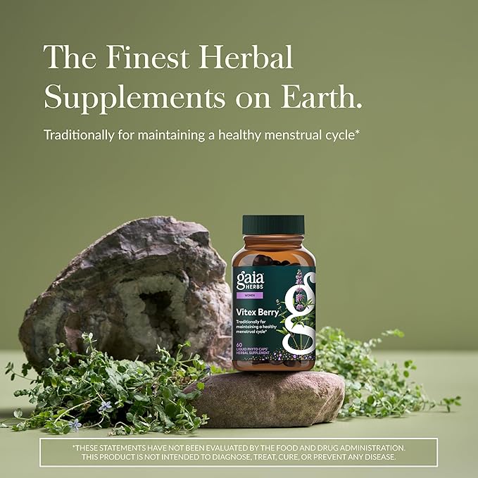 Gaia Herbs Vitex Berry - Support Hormone Balance for Women &amp a Healthy Menstrual Cycle* - 60ct &amp Liver Health - Supplement with Milk Thistle Turmeric Root Schisandra for Liver Cleanse Suppor