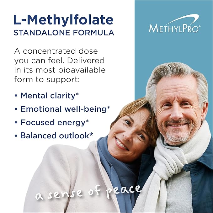 MethylPro L-Methylfolate 10 mg - Supports a Healthy Mindset - Active Folate for Methylation Support &amp Biochemical Reactions - Highly Bioavailable - 30 Servings - 30 Capsules