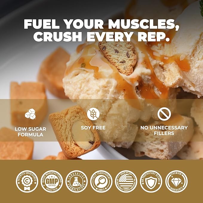 Underground Bio Labs Panda Fuel Premium Protein WheyHydrolyzed CollagenCaseinProbiotics Enzymes Keto FriendlyTime Release 25 Servings (2.5 Pound Caramel Ice Cream Crunch)