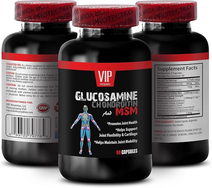 Sulfur Pills - msm - msm Natural Supplement - GLUCOSAMINE CHONDROITIN MSM Capsules - msm Capsules - glucosamine chondroitin - glucosamine chondroitin Capsules - chondroitin Capsules - 3B 180 Tablets
