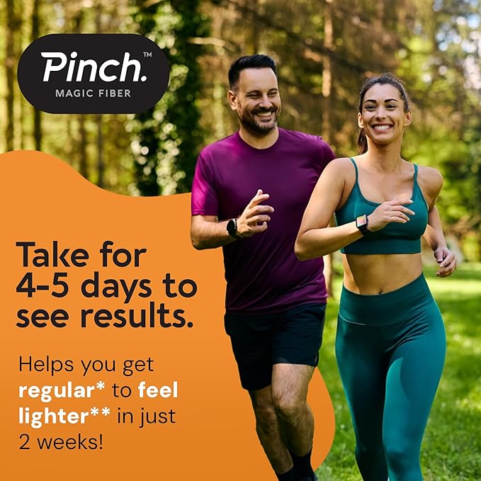 Pinch Magic Fiber &amp Shaker Combo | Prebiotic Fiber Supplement for Digestive Health Keto Vegan Sugar-Free | Includes BPA-Free Shaker for Smooth Mixing &amp Travel | USA-Made | 28-Day Supply | 2