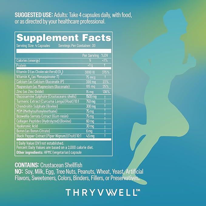 Jointly for Men – Joint Bone &amp Cartilage Supplement – Glucosamine Chondroitin MSM Turmeric Boswellia Collagen Vitamin D Calcium Hyaluronic Acid Magnesium &amp Boron – 120 Capsules