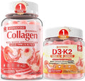 Collagen Peptide Gummies + Vitamin D3 K2 Gummies for Women &amp Men