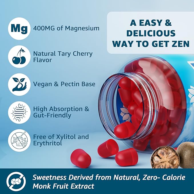 Sugar Free Magnesium Complex for Women Calm Magnesium Gummies for Adults 400mg Magnesium Glycinate Citrate Malate &amp More- Magnesium Gummy with Magnesium Ashwagandha D3 B12 for Relax Calm V