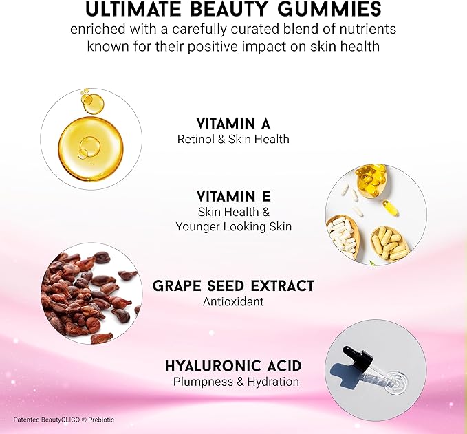 Joyce Giraud Ultimate Beauty Gummies 60-Day Supply Supports Skin Hydration &amp Healthy Skin Tone 180 Gummies