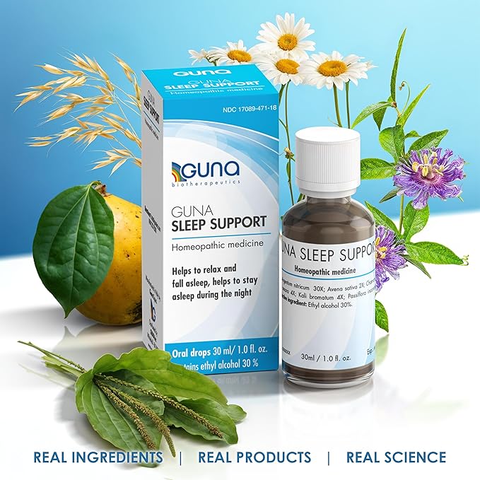 Guna Sleep Support Homeopathic Natural Sleep Aid Melatonin-Free and Non Habit-Forming - 1 Ounce