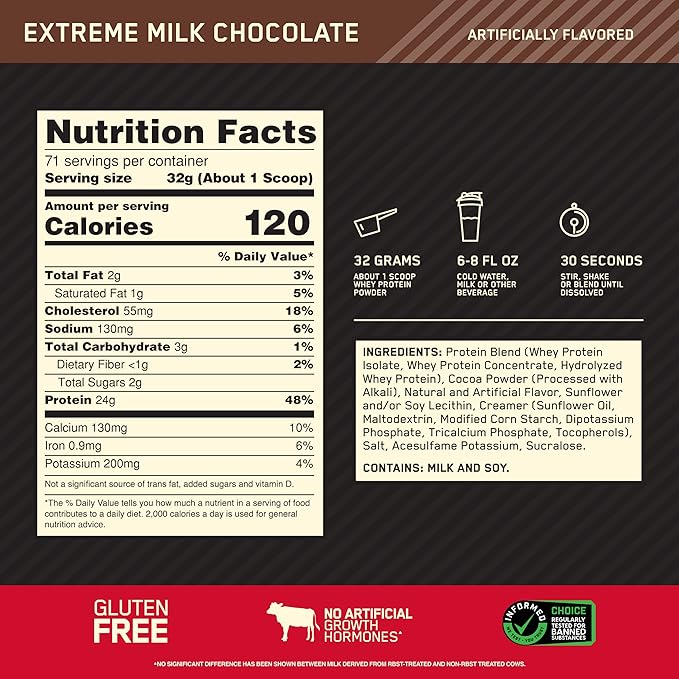 Optimum Nutrition Gold Standard 100% Micellar Casein Protein Powder &amp Gold Standard 100% Whey Protein Powder Extreme Milk Chocolate 5 Pound (Packaging May Vary)