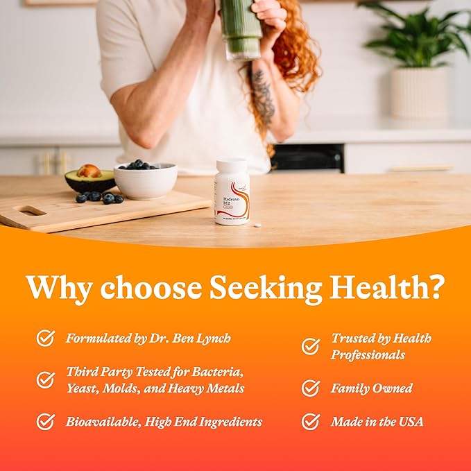 Seeking Health Hydroxo B12 - Vitamin B Supplement for Energy Support - Supplement with Folate to Support Methylation &amp Homocysteine Levels - 2000 mcg 60 Lozenges