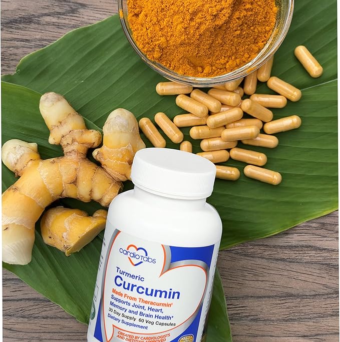 Curcumin from Theracurmin (600mg) - Joint Heart Memory &amp Brain Supplement Highly Absorbable Curcumin Supplements 60 Vegetarian Curcumin &amp Turmeric Capsules 30-Day Supply