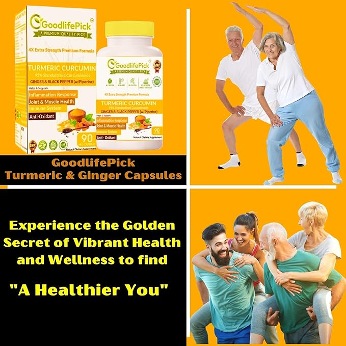 Turmeric Curcumin &amp Moringa Pack of 2. Turmeric with Ginger 95% Standardized Curcuminoids &amp Black Pepper + Pure Moringa Oleifera 90 + 90 Capsules. All Natural Non-GMO Vegan No Filler No S