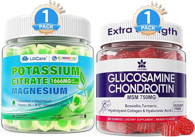 Glucosamine Chondroitin Potassium Magnesium Gummies 2 Pack