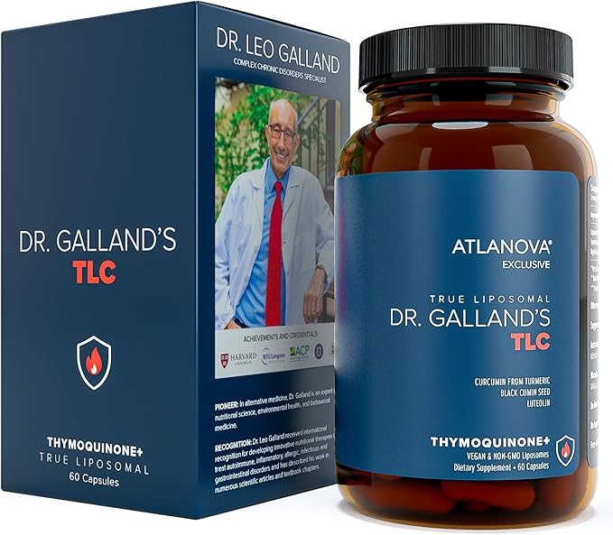 ATLANOVA Dr. Galland’s TLC - True Liposomal Supplement Turmeric Curcumin Supplement - Luteolin Black Cumin Seed &amp 5% Thymoquinone High Absorption Formula Vegan - 30 Servings - 60 Capsules