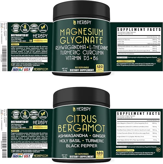 Bundle 6in1 Magnesium Glycinate &amp 6in1 Citrus Bergamot Supplements