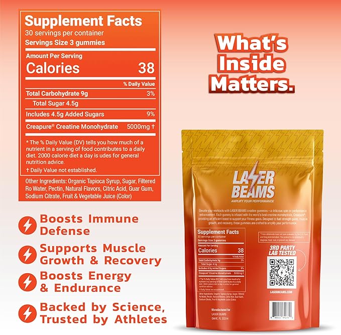 Creatine Monohydrate Gummies for Women &amp Men - 5g Creapure Creatine per Serving - Vegan Mango Flavor - Boost Muscle Strength Endurance Recovery &amp Mental Focus (90 Gummies)