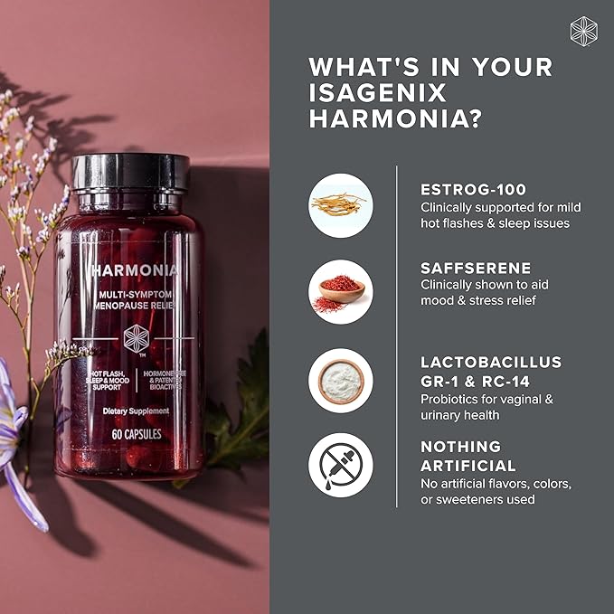 Isagenix Harmonia - Hormone-Free Multi-Sympton Menopause Support - 60 Capsules - 30 Servings