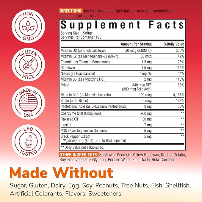 CoQ10 200mg and Choline Bitartrate Supplements