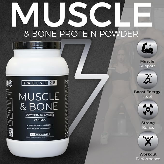 Wellness Muscle &amp Bone Protein Powder – Daily Nutrition for Active Lifestyles Muscle Support Bone Health Easy-to-Mix Vegan-Friendly &amp Vanilla Flavor – 30 Servings
