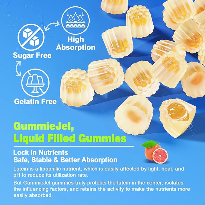 Sugar Free Lutein 20mg 40mg &amp Vegan Omega3 Gummies 1280mg