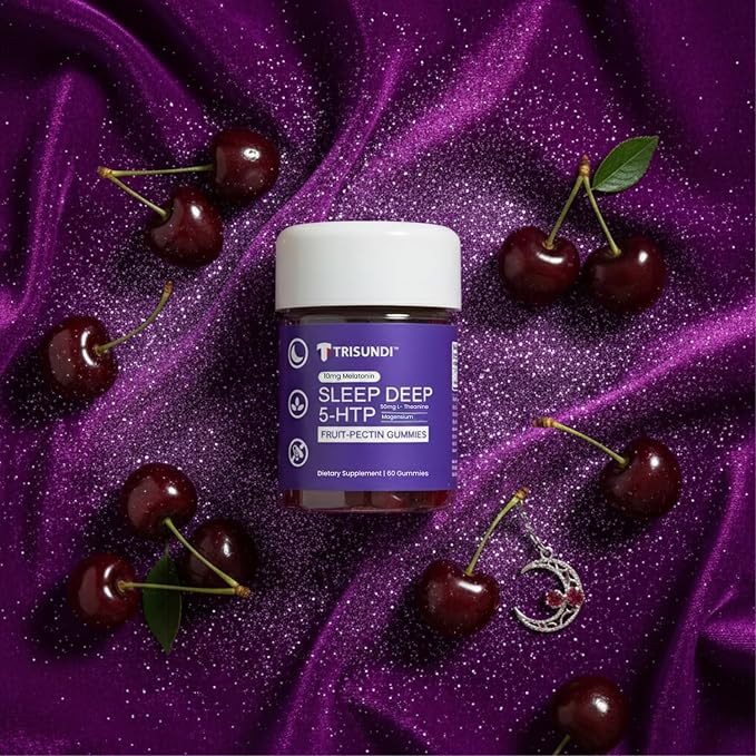 Sleep Gummies Deep Relax 5-HTP Gummies – Melatonin L-Theanine &amp Magnesium – Vegan Fruit-Pectin Formula – Gluten &amp Soy Free – 60 Gummies