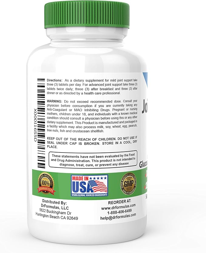 DrFormulas Joint Support Supplements for Men &amp Women | Glucosamine Chondroitin Msm (Mendamine) 60 Day Supply
