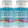 8 in 1 Immune Defense Support Immunity Vitamins Supplement Booster Zinc 50mg Vitamin C Elderberry VIT D3 5000 IU Turmeric Curcumin &amp Ginger Echinacea - Allergy Relief for Kids Adults (2 Pack)