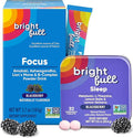 Focus Sugar Free Drink Mix with Ashwagandha Lion’s Mane &amp B Vitamins BlackBerry 21 Day Supply Sleep Aid with Melatonin &amp Herbs Cherry 32 Chewable Tablets