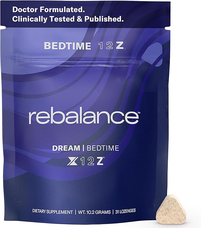 Rebalance Dream – Sleep Mints for Restful Nights – Natural Melatonin Lozenges to Help Calm for a Deep Sleep – Sugar-Free 31 Count (1 Month Supply)