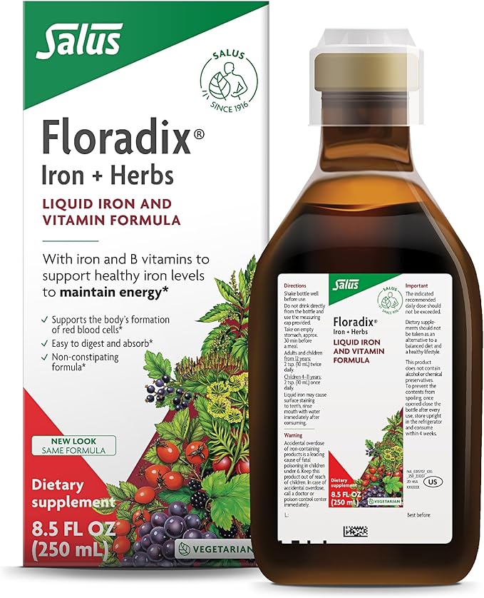 Floradix by Salus Gallexier Herbal Bitters (8.5 oz) &amp Iron &amp Herbs (8.5 oz) Bundle - Herbal Bitter for Digestive Support* - Iron Supplement for Healthy Energy Support*