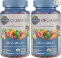 Garden of Life Organics Men's Gummy Vitamins - Berry - Certified OrganicNon-GMOVeganKosher Complete Multi - Methyl B12C &amp D3 - GlutenSoy &amp Dairy Free120 Real Fruit Chew Gummies(Pack of