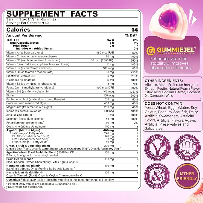 Women 50 Plus Multivitamin Gummies 60 Count + Mens Multivitamin Gummies 60 Count