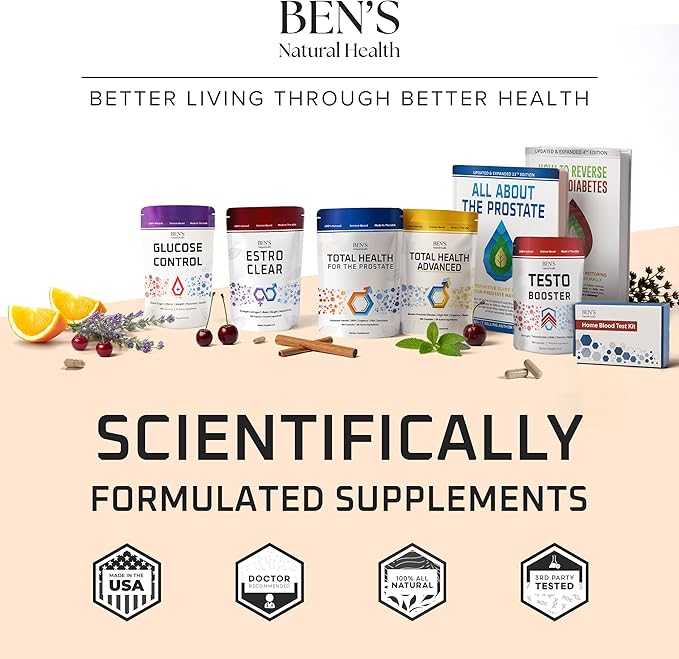 Ben's Natural Health Estro Clear Natural Estrogen Blocker Supplement with DIM Tiger Nut Astragalus Calcium D Glucarate 120 Capsules