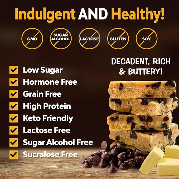 MariGold Keto Fat Bombs - Chocolate Chip Cookie Dough - Low Carb Collagen Rich Grass-fed Ghee Organic Cocoa Butter Gluten-Free Non-GMO (2 bags 5 Servings each) No Weird Aftertaste