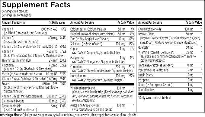 Designs for Sport Multi Plus Phyto - Comprehensive Multivitamin &amp Phytonutrient Blend - Nutrition for Athletes - Highly Absorbable Vitamins Minerals &amp Plant-Based Compounds - 120 Capsules