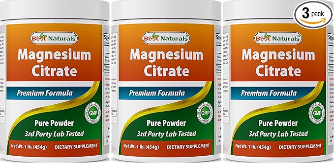 Best Naturals Magnesium Glycinate Powder - 1 Pound (1 LB (Pack of 3))