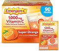 Emergen-C 1000mg Vitamin C Powder for Daily Immune Support Caffeine Free Vitamin C Supplements with Zinc and Manganese B Vitamins and Electrolytes Super Orange Flavor - 90 Count/3 Month Supply