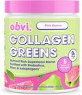 Obvi Collagen Greens - Collagen Greens Powder for Overall Wellness - Nutrient-Rich Superfood Blend - Healthy Digestion - Radiant Skin - Pink Guava - 7.8 oz (25 Servings)